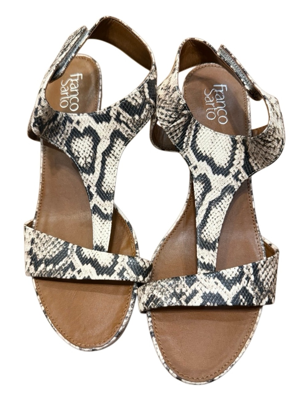 Franco Sarto Talina Reptile Sandals chucky Heel size 10
